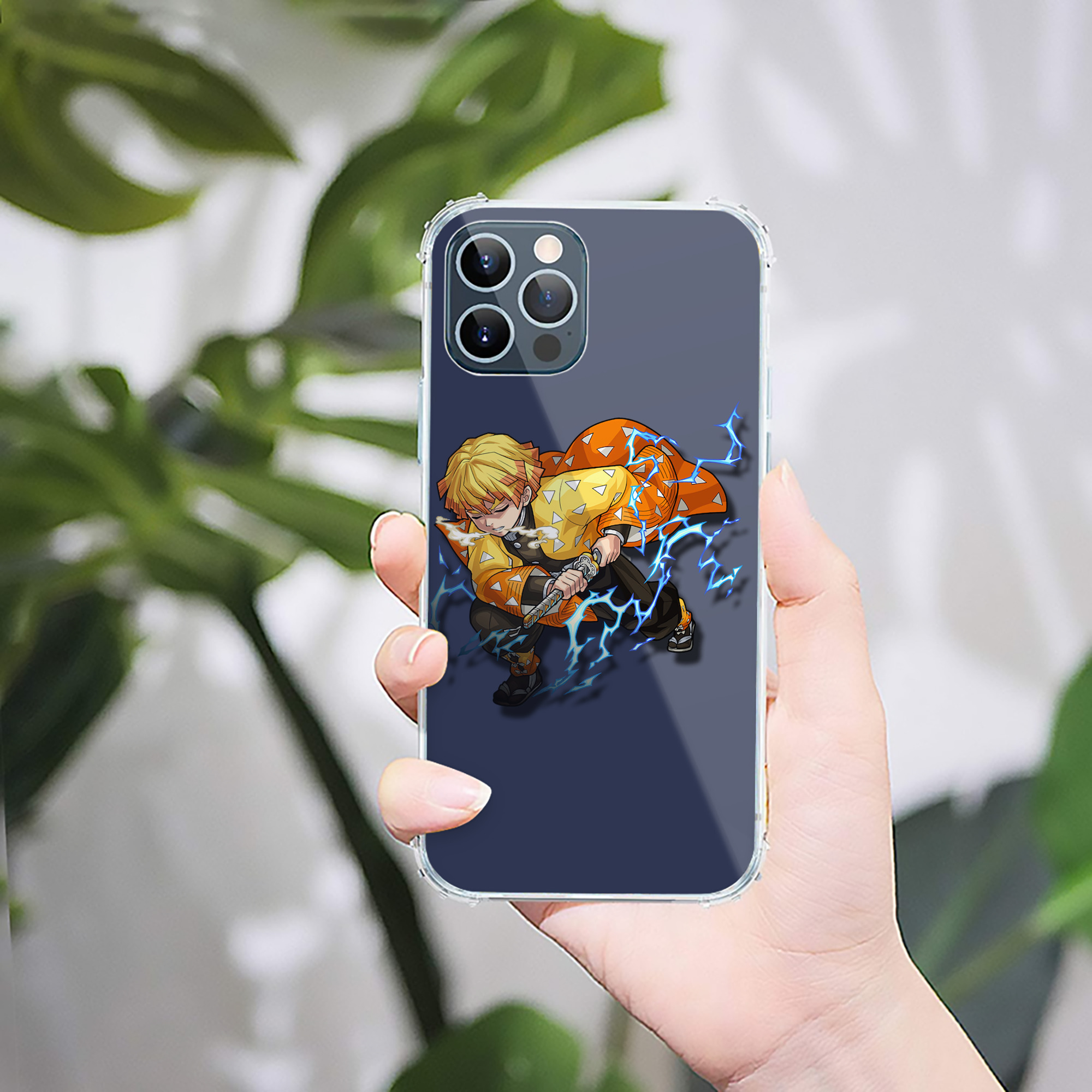 （画像用） 鬼滅の刃（きめつのやいば）我妻 善逸／あがつま ぜんいつ Agatsuma Zenitsu 【iPhone 12シリーズ対応】透明スマホケース（クリアソフトケース）